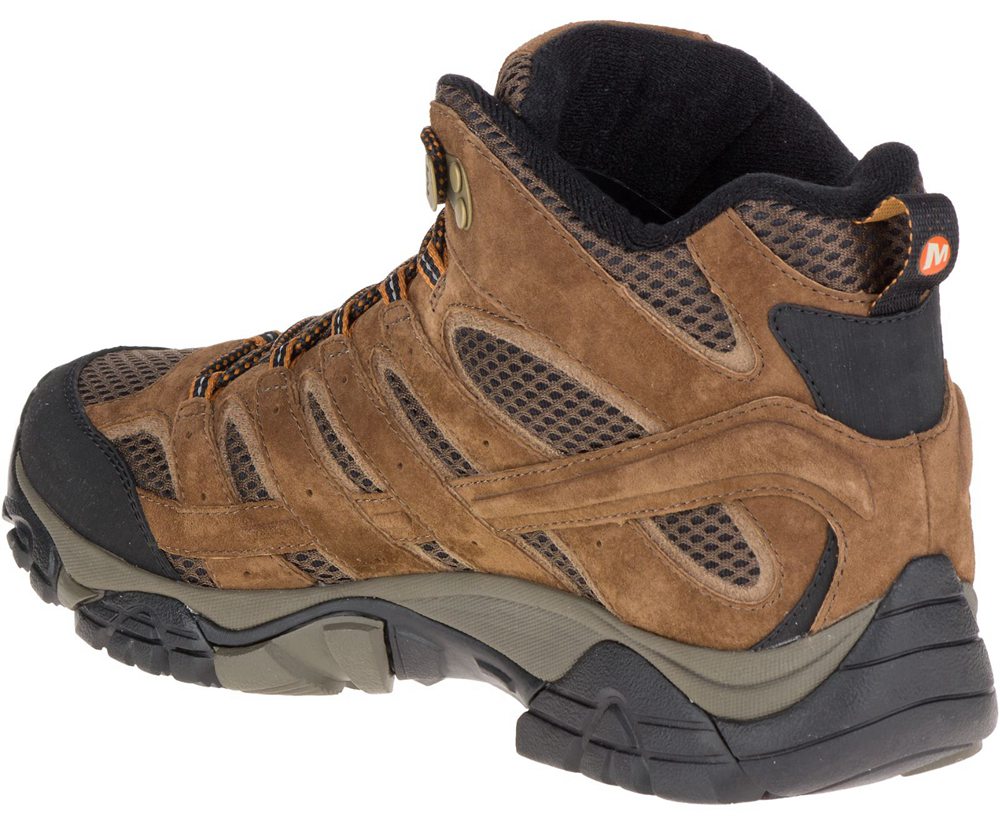 Merrell Hiking Boots Brown - Moab 2 Mid Waterproof Wide Width - Mens 50JIOXSKW